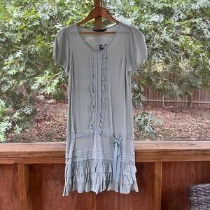 BCBG MaxAzria Women's Aquamarine Ruffled Knit Dress Size S. NEW WITH DEFECTS